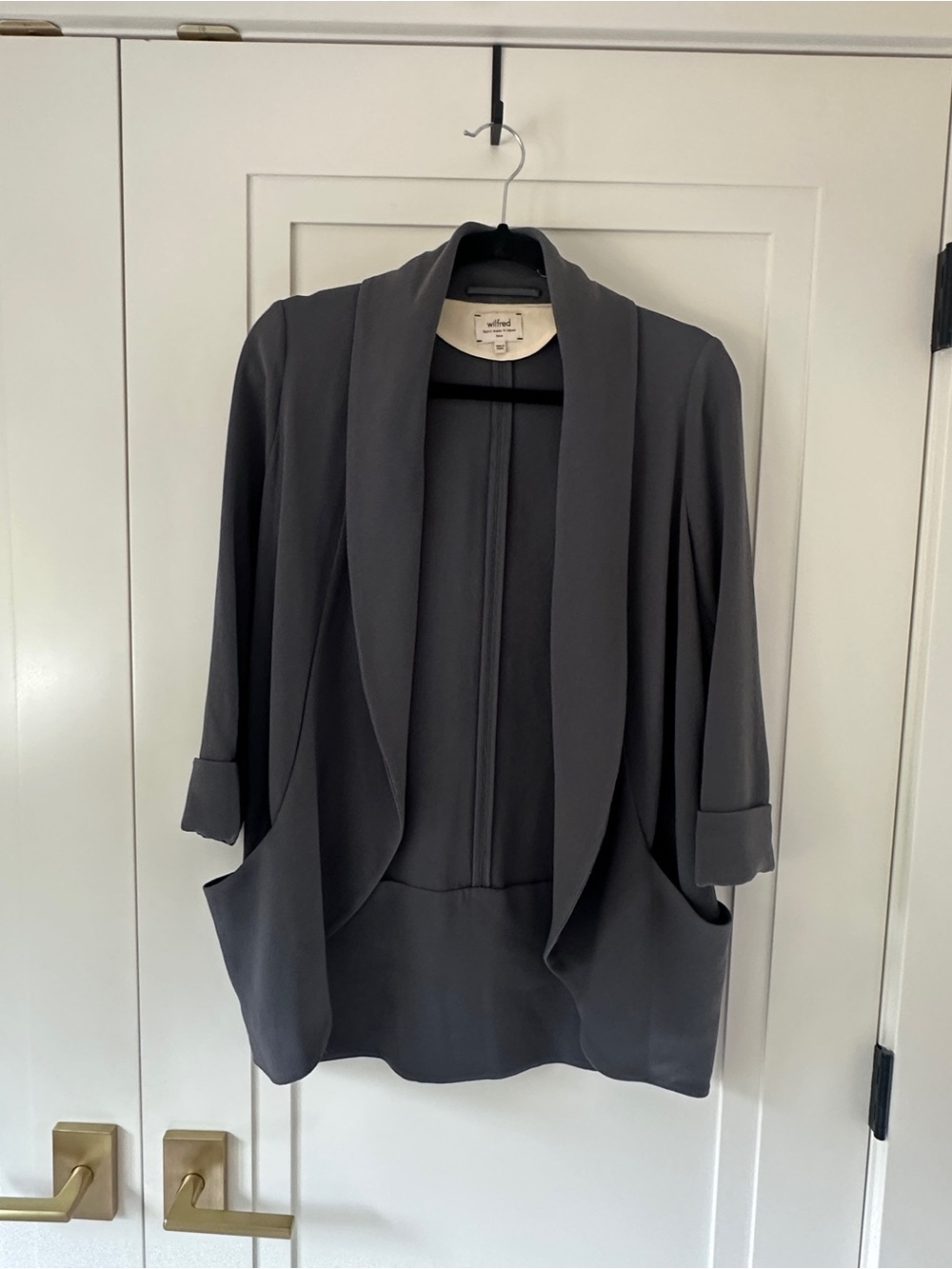 Wilfred Grey Open Front Long Blazer Size 2